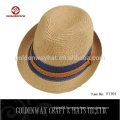 Fashion cheap paper braid fedora hat for men